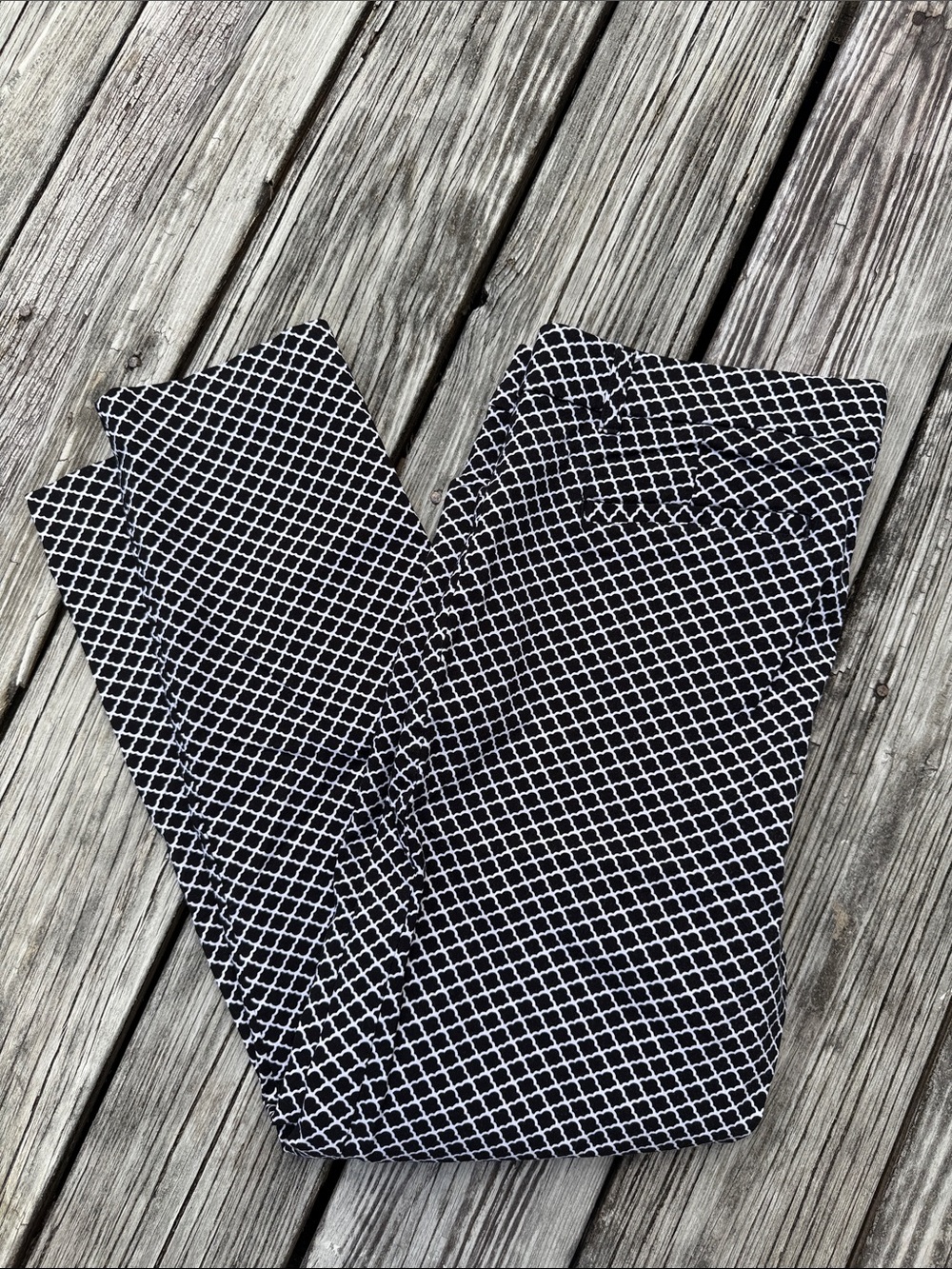 Rafaella Black & White Ankle Pants with Geometric Pattern